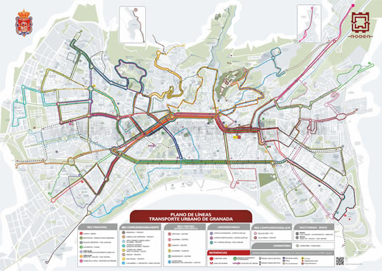 Mappa linee bus Granada
